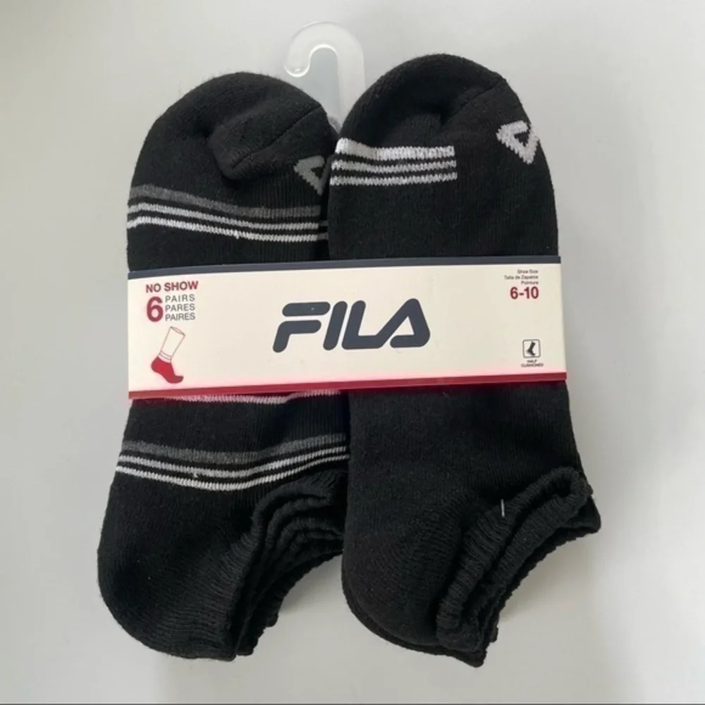Fila women’s no show socks black gray 6 pairs size 6-10
